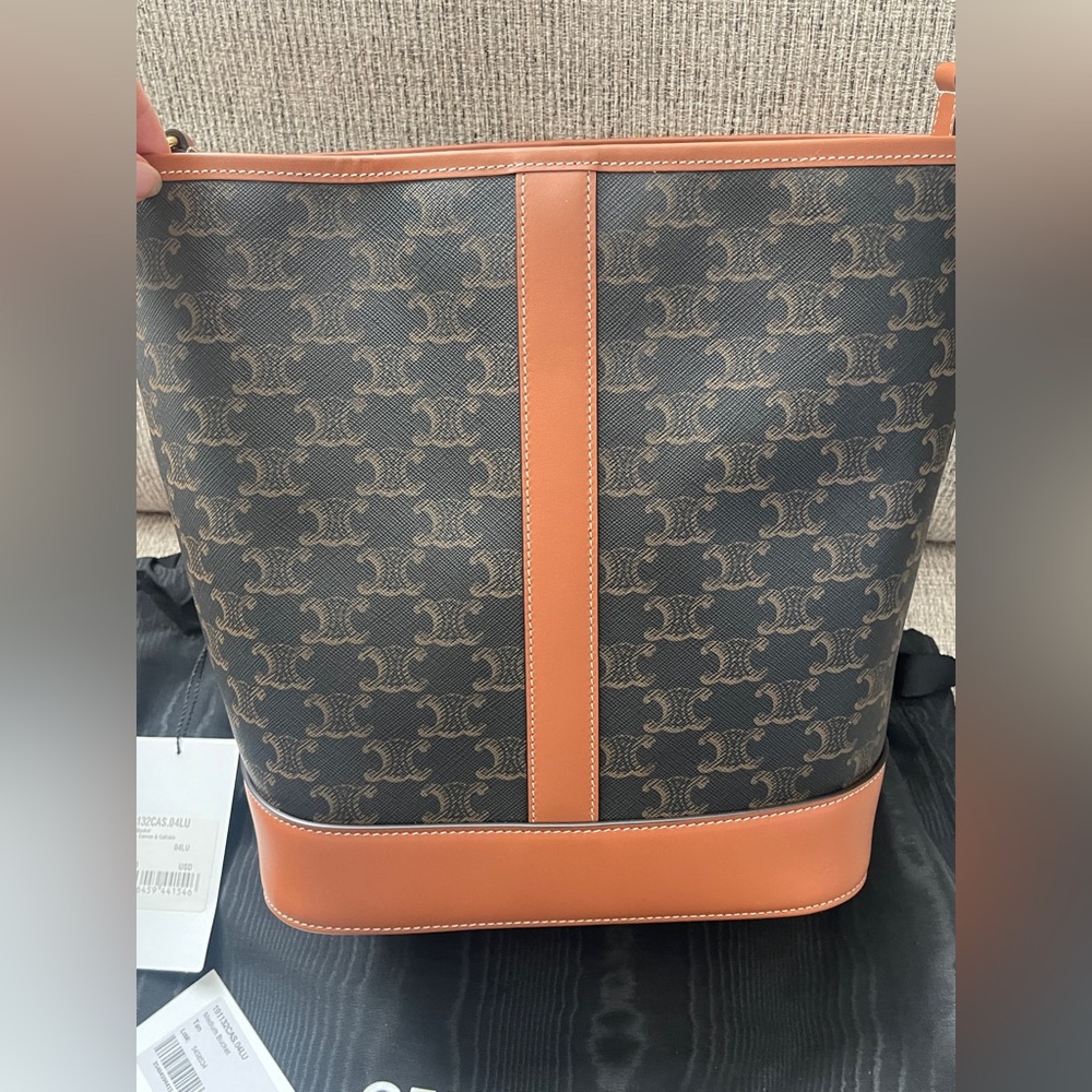 Celine Dark Brown and Tan Bucket Bag - Picture 5 of 10